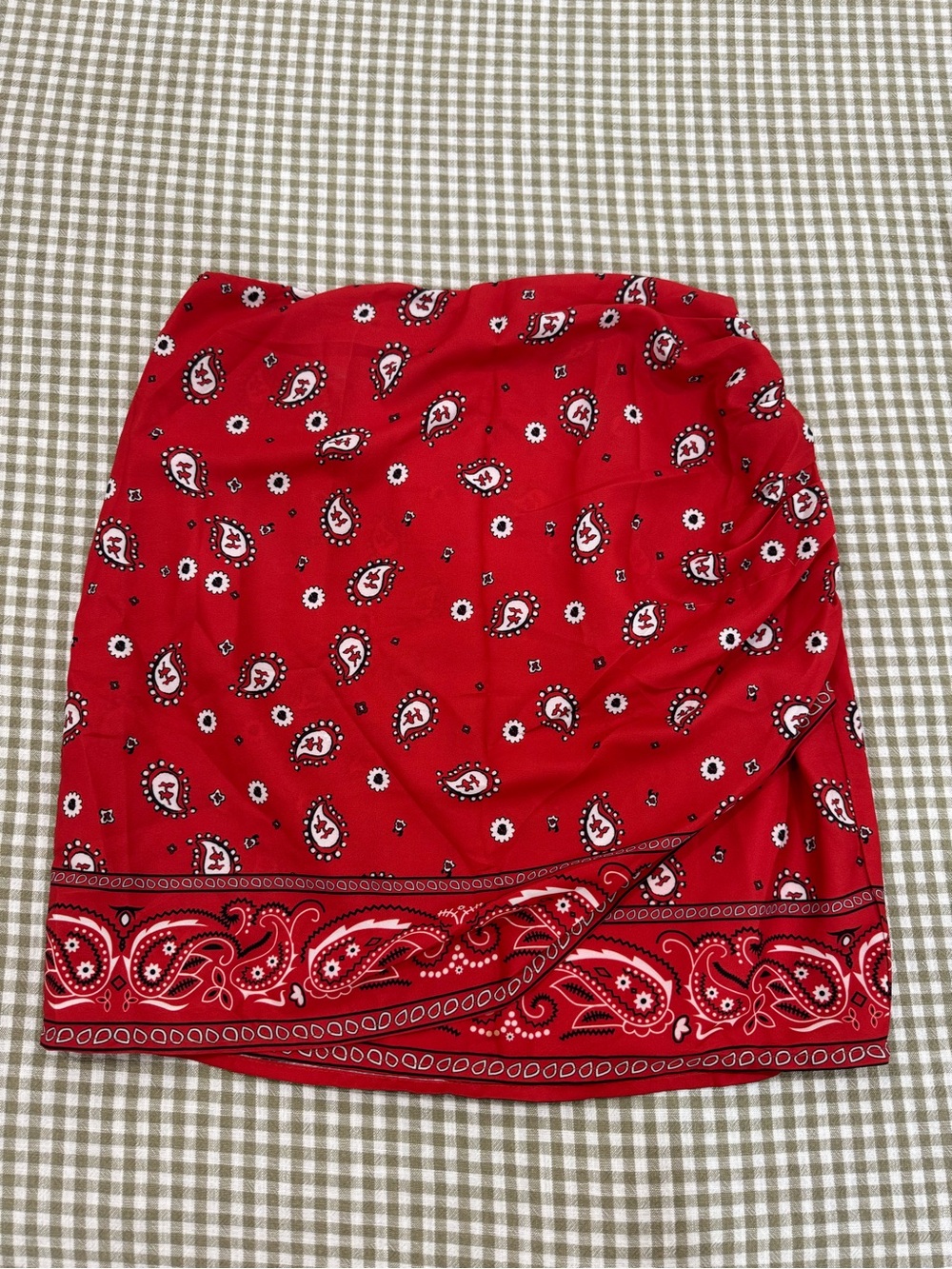 Superdown Red Paisley Mini Skirt